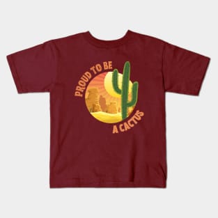 A proud cactus alone in the desert Kids T-Shirt